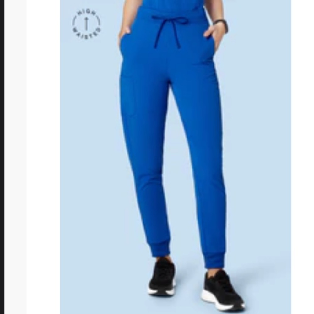 Medium sized mandala cobalt blue jogger scrub pants